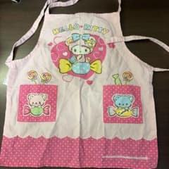 ハローキティ エプロン ピンク スイーツ柄 平成 レトロ - メルカリ