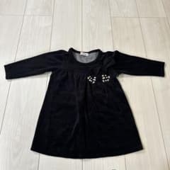 黒い長袖ワンピース ビジュー付き95cmのサムネイル