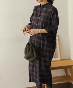 アーバンリサーチドアーズ　チェックスタンドシャツワンピースのサムネイル
