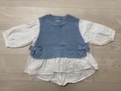 水色ニット シャツ 95cmのサムネイル