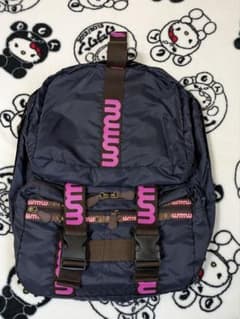 wmmw バックパック　[navy x pink logo] 美品✨wmmw吉田美和さん リュック。 ネイビー✕ピンク - メルカリ