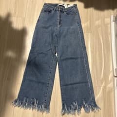 ZARA 裾フリンジ ワイドデニムパンツ y2kのサムネイル