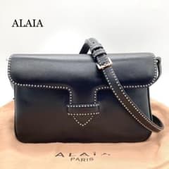 超希少☆廃盤】ALAIA ショルダーバッグ レザー ダブルフラップ 黒 