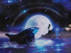 クリスチャン・ラッセン、【オルカムーン3】、希少な額装用画集より、状態良好 m50768908528_1.jpg?1738556958