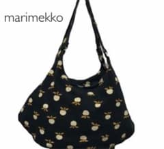 marimekko マリメッコ　トートバッグ　コットン　花柄　ネイビーのサムネイル