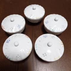 蓋付き湯呑み 5客セット 花柄 陶器