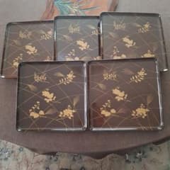 漆器　骨董　吸い物膳　５客 漆器 骨董 吸い物膳 5客 - メルカリ