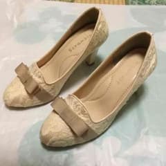 彩華♡さま専用リボンレースパンプスのサムネイル