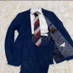 ZARA メンズ スーツ セットアップ 春夏 ブルー 青 スリム 細身 ザラ