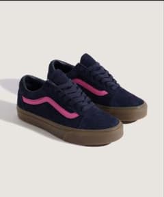 VANS オールドスクール ヘアリースエード 23.5cm ネイビー ピンクのサムネイル