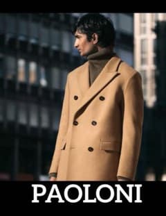 パオローニ PAOLONI ダブル チェスターロングコート キャメル - メルカリ