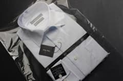 M(39-82)i-Shirt サックス　セミワイドワイシャツ/完全ノーアイロン