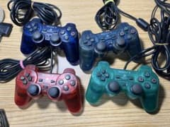 Ps2 コントローラー セット　動作品　ミッドナイト クリア　レッド　純正品のサムネイル