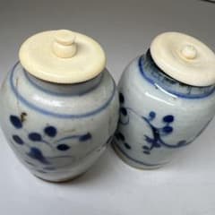 中国明時代 古染付茶入2客 高さ約7.5㎝ 東Y8-0204① - メルカリ