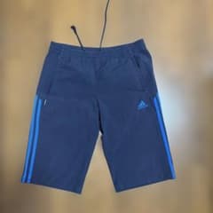 adidas ハーフパンツ ネイビー 青ストライプのサムネイル