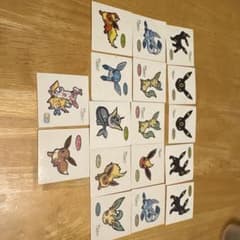 ポケモンパンシール ブイズ17枚セット！ ピカチュウプロジェクトシール多数！のサムネイル
