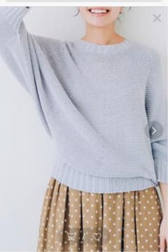 春　ニット　綿モモンガニット　明るいグレーのサムネイル