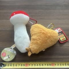 きのこ アジフライ ぬいぐるみマスコット 2種セットぶるぶる！のサムネイル