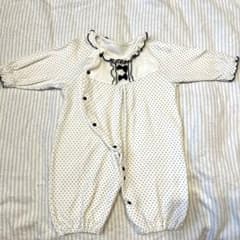 ベビー服　2wayオール　女の子　ドット柄　50-70のサムネイル