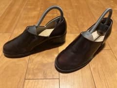 美品 ハルタ ヒールアップスポックシューズ#476 ブラウングレープ22.5cm