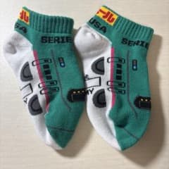 【ユキちゃん様】新幹線 プラレール はやぶさ キッズ靴下のサムネイル