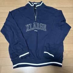 XLARGE ハーフジップ スウェット ネイビー Lのサムネイル