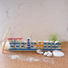 【ハンドメイド】木製ウェルカムボード マリン風 夏インテリア オブジェのサムネイル