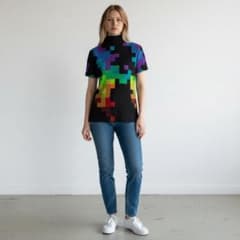 極美品✨ me ISSEY MIYAKE カットソー 半袖 ハイネック ピクセル
