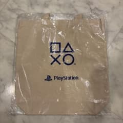 PlayStation 로고 토트 백 베이지