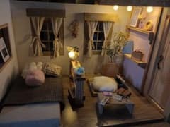 ドールハウス 背景ボード 　❦古民家風リノベーション❦　❁ピンク❁のサムネイル