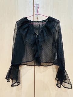 And Tearch シースルー 長袖 トップス　ブラックのサムネイル