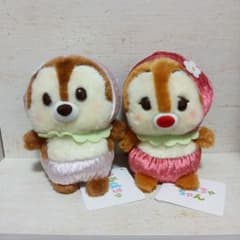 디즈니 스토어 우루포 짱 봉제 인형 칩과 데일 딸기 딸기
