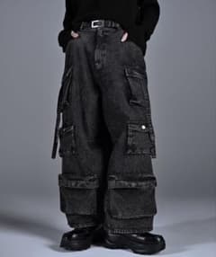 ビスケットさん専用】ADRER ブラックカーゴパンツ ワイドフィット