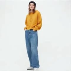 UNIQLO バギージーンズ BLUE 23【股下65cm】のサムネイル