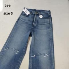 Lee☆デニム ストレートダメージジーンズ S ハイウエスト 未使用 札つきのサムネイル
