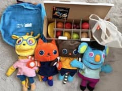ワールドワイドキッズ パペット4体 木製フルーツ 知育玩具のサムネイル