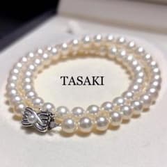 TASAKI アコヤ真珠 ネックレス 7.0 リボン パール シルバー テリ強 