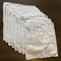 【訳あり・洗濯済】白 ハンドタオル 8枚セット 綿100% 長期保管品
