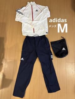 adidas ゴルフ レインウェア 上下セット 収納袋付　メンズMのサムネイル