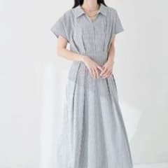涼しげスキッパー衿お上品ワンピースのサムネイル