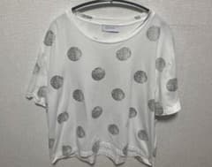ADAM ET ROPE’ ドット柄Tシャツ 38 ホワイト ラメ 半袖のサムネイル