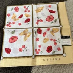 新品 CELINE セリーヌ ハンカチ シルク混 花柄 蝶 - メルカリ