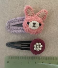 ハンドメイド ヘアクリップ 2点セット うさぎ パールのサムネイル
