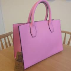 Borsa Carina イタリア製 本革 ハンドバッグ ピンクのサムネイル