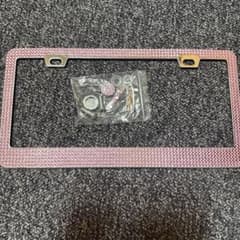 ピンクのストーン付きナンバーフレームのサムネイル