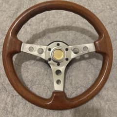 スポーツライン　ハンドル ステアリング ハンドル 当時物 ウッド 旧車 ウッドステアリング ハンドル 旧車 約36cm - メルカリ