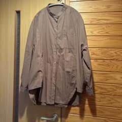 バンドカラー ロングシャツ ブラウンのサムネイル