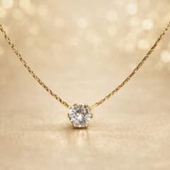 ゴールド ステンレス 1粒 ネックレス 上品 高級感 高見え ブライダル ギフトのサムネイル