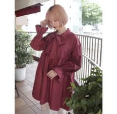 merry jenny タイリボンミニワンピース ボルドーのサムネイル
