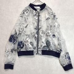 美品！ ZARA Z1975 シアー花柄 オーガンジー MA-1 L ブルゾン - メルカリ